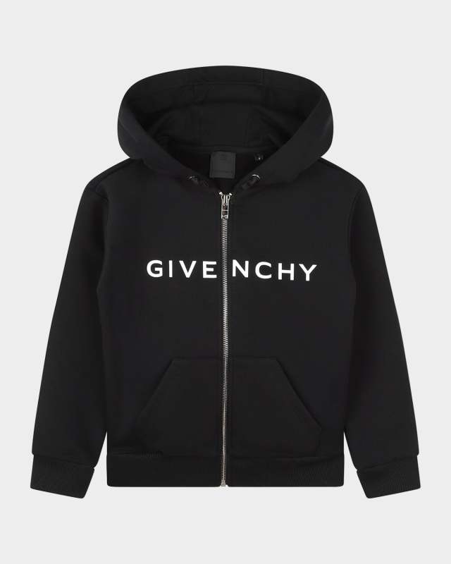 Kid's Logo-Print Zip-Front Hoodie, Size 6-12